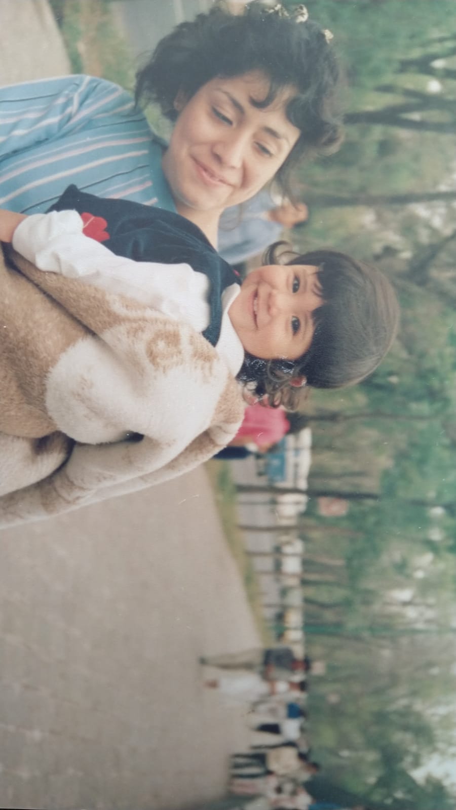 Adriana Alvarado with her mother, Andrea, as a child growing up in Mexico City