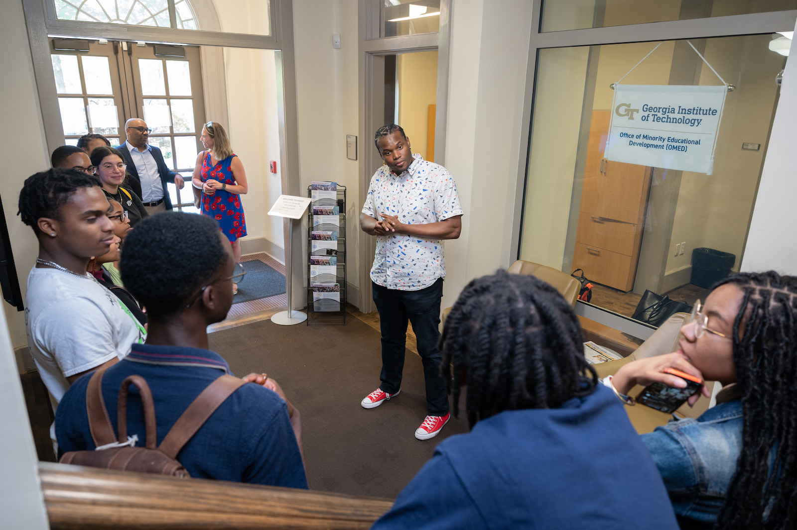 Kantwon Rogers, OMED director for the day, listening to group comments