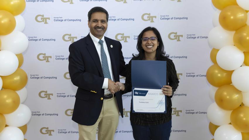 Venkata Goli won the Outstanding Legacy Leadership award. Photos by Terence Rushin/ College of Computing. 