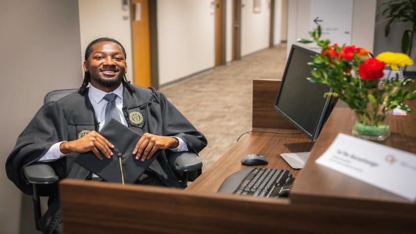 During his time at Georgia Tech, Tai'Re has been involved in clubs and research, and worked as a student assistant. Photos by Kevin Beasley/ College of Computing.
