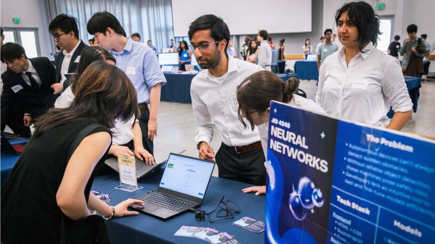 Students demo their projects for judges and visitors at the expo. Photos by Kevin Beasley/ College of Computing.