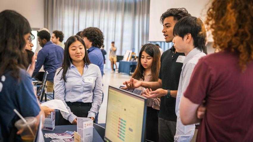 Students demo their projects for judges and visitors at the expo. Photos by Kevin Beasley/ College of Computing.
