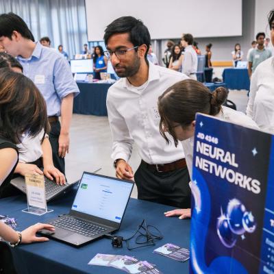 Students demo their projects for judges and visitors at the expo. Photos by Kevin Beasley/ College of Computing.