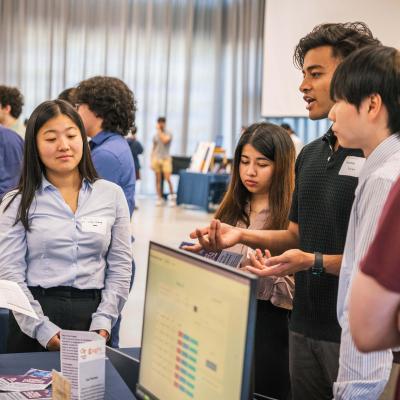 Students demo their projects for judges and visitors at the expo. Photos by Kevin Beasley/ College of Computing.