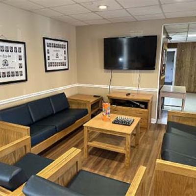 The shared living room offers residents a relaxed space to connect. Photos by Yamil Quispe.